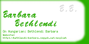 barbara bethlendi business card